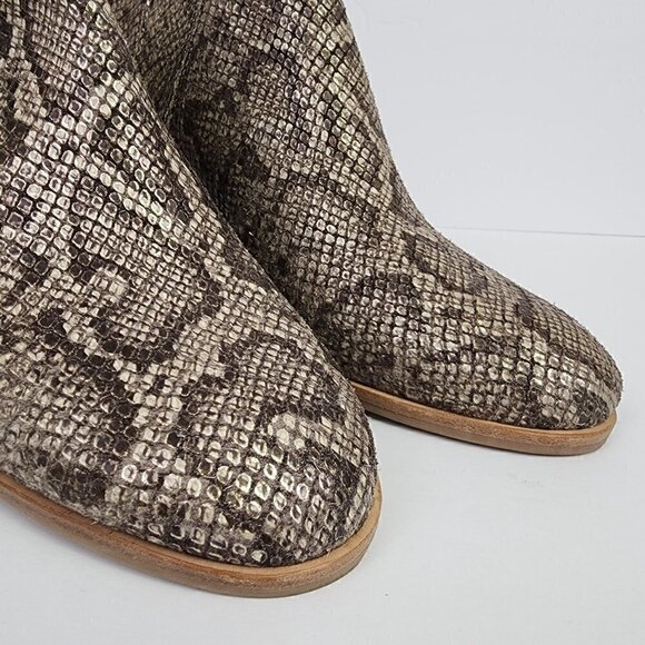 Gentle Souls Harlie Leather Snake Slingback Open Heel Bootie 9 - Picture 7 of 8